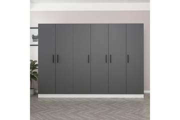 Garderob Cambrian 270 cm - Grå/Vit - Förvaring - Garderober & garderobssystem