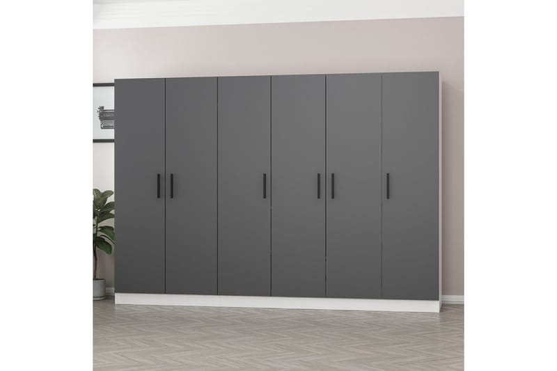 Garderob Cambrian 270 cm - Grå/Vit - Förvaring - Garderober & garderobssystem