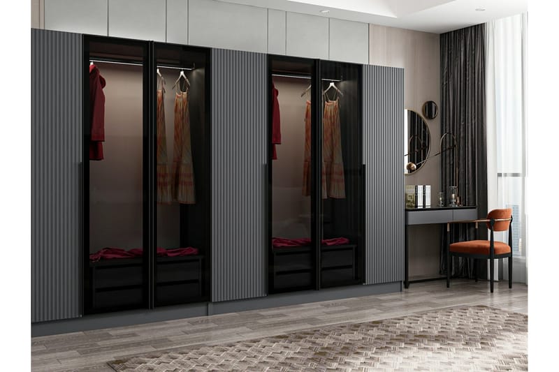 Garderob Cambrian 315 cm - Antracit - Garderobsskåp - Garderober & garderobssystem