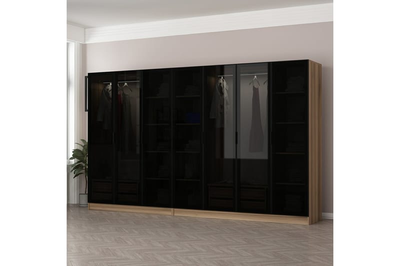 Garderob Cambrian 315 cm - Ek - Garderobsskåp - Garderober & garderobssystem