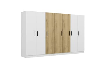 Garderob Cambrian 315 cm - Vit/Brun - Förvaring - Garderober & garderobssystem