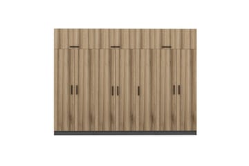 Garderob Cambrian 315x235 cm - Valnöt/Antracit - Förvaring - Garderober & garderobssystem