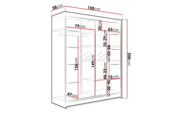 Garderob Camino LED-belysning - Ek - Förvaring - Garderober & garderobssystem