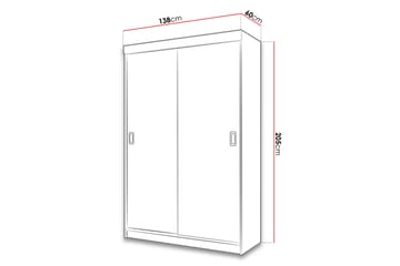 Garderob Carraie 60x138 cm - Vit/Grå - Förvaring - Garderober & garderobssystem