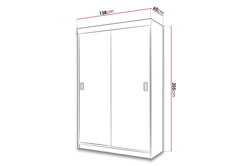 Garderob Carraie 60x138 cm - Vit/Grå - Förvaring - Garderober & garderobssystem