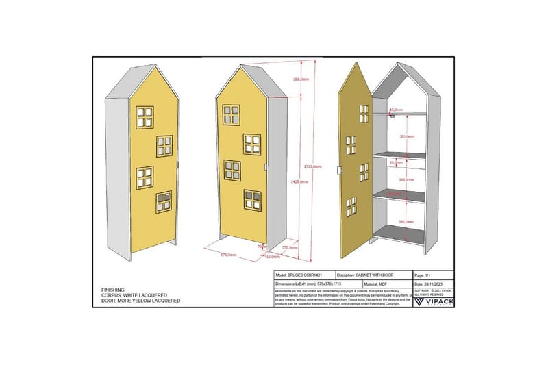 Garderob Casami Brygge Gul - Gul - Förvaring - Garderober & garderobssystem