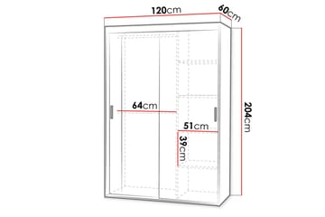 Garderob Collado med Spegel 120 cm - Vit - Förvaring - Garderober & garderobssystem