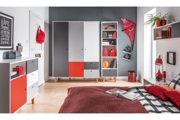 Garderob Concept Vit/Mörkgrå/Röd - VOX - Förvaring - Garderober & garderobssystem