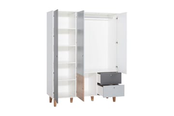 Garderob Concept Vit/Mörkgrå/Röd - VOX - Förvaring - Garderober & garderobssystem