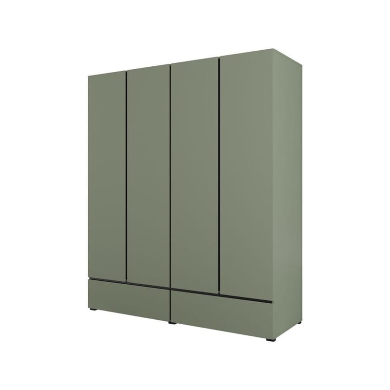 Garderob Cross S 4 dörrar med 2 lådor, Grön