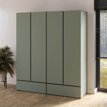 Garderob Cross S 4 dörrar med 2 lådor - Grön - Förvaring - Garderober & garderobssystem