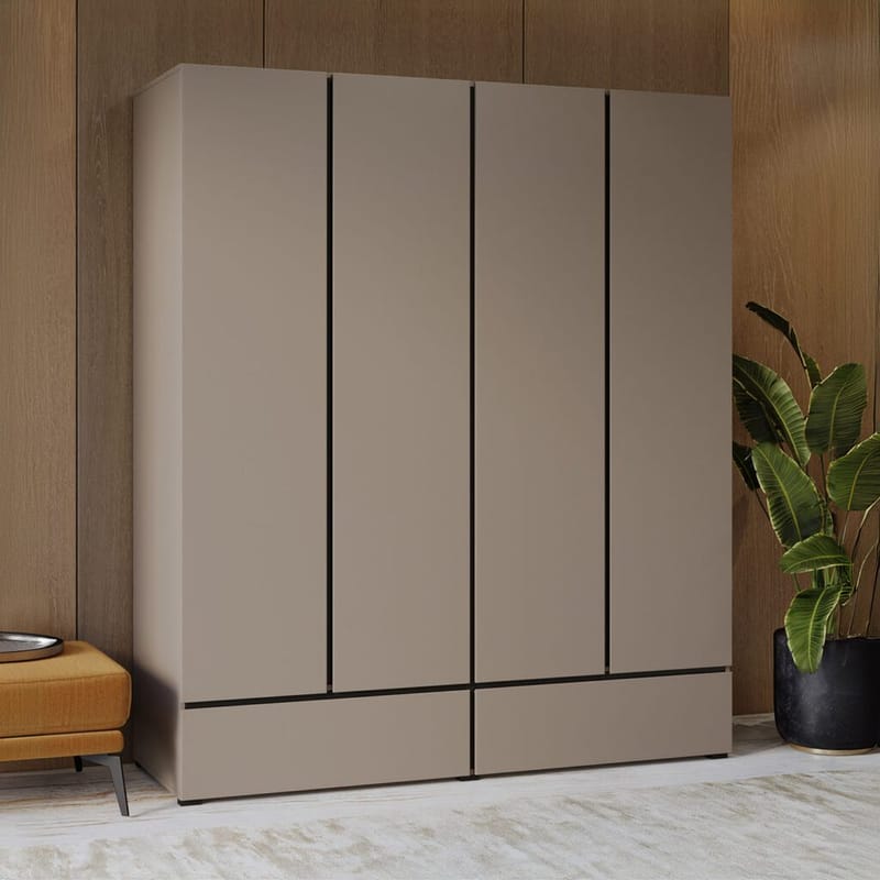 Garderob Cross S 4 dörrar med 2 lådor - Kongo - Förvaring - Garderober & garderobssystem