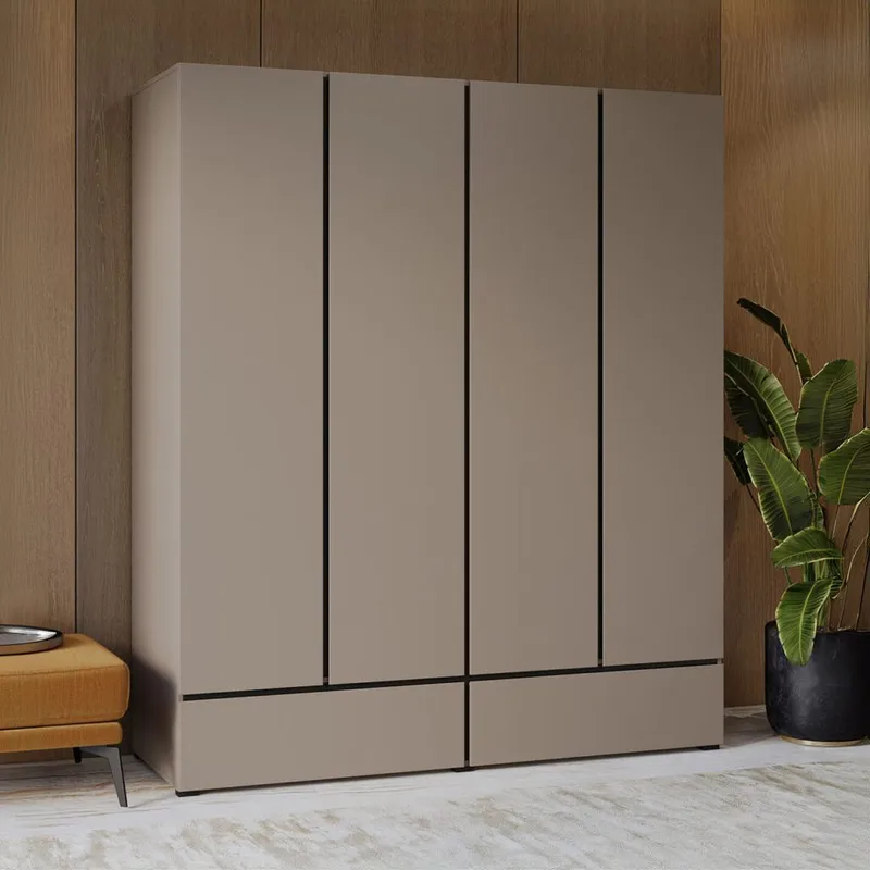 Garderob Cross S 4 dörrar med 2 lådor - Kongo - Förvaring - Garderober & garderobssystem