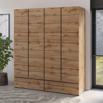 Garderob Cross S 4 dörrar med 2 lådor - Wotan Ek - Förvaring - Garderober & garderobssystem