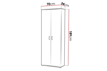 Garderob Cyree 70x34 cm - Vit - Förvaring - Garderober & garderobssystem