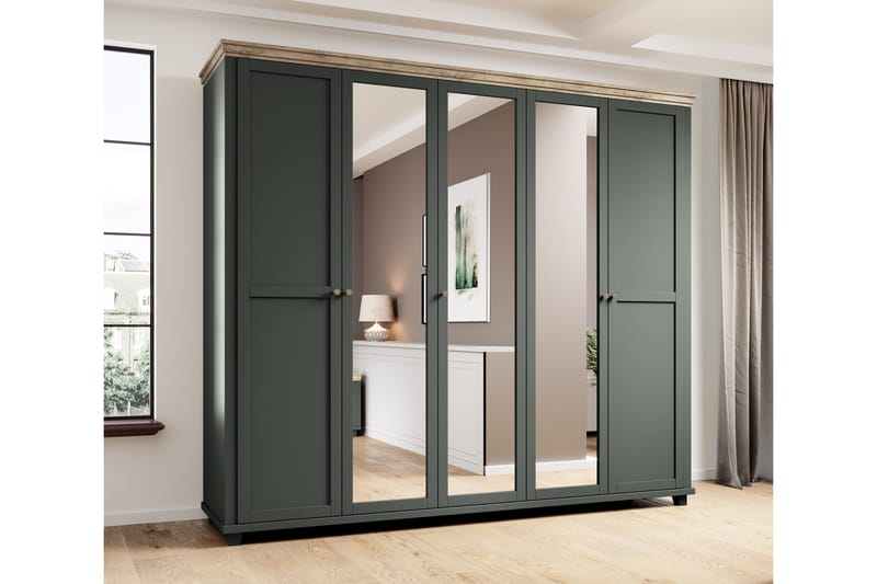 Garderob Drumin 62x154 cm - Grön|Natur - Förvaring - Garderober & garderobssystem