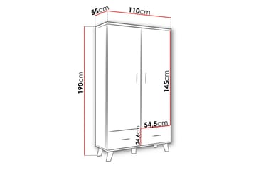 Garderob Dudley 110 cm - Natur/Svart - Förvaring - Garderober & garderobssystem