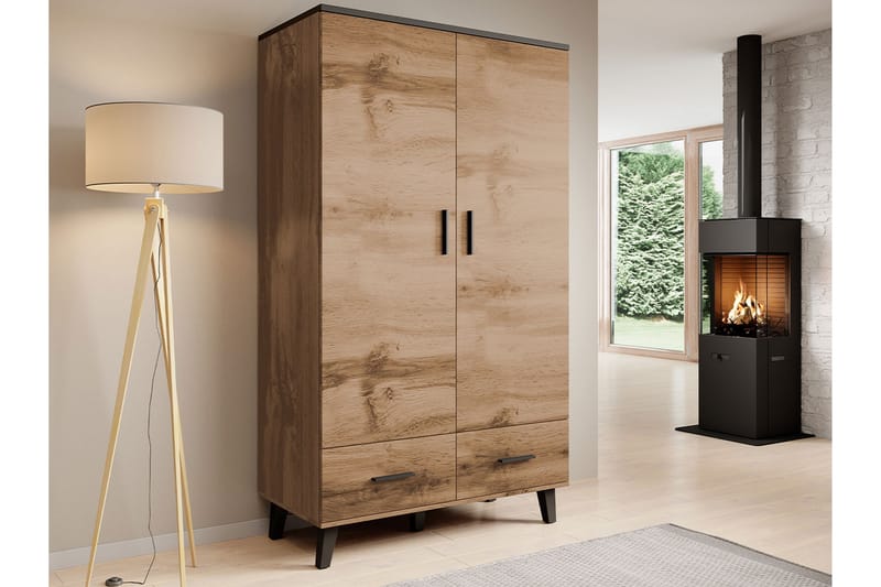 Garderob Dudley 110 cm - Natur/Svart - Förvaring - Garderober & garderobssystem