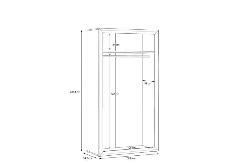 Garderob Edirne 55x109 cm - Beige/Brun - Garderober & garderobssystem - Garderobsskåp