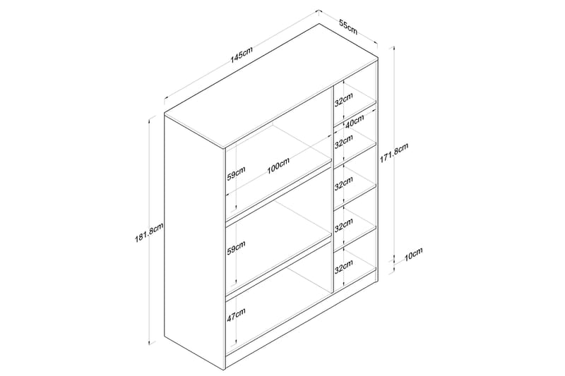 Garderob Farmdon 55x145 cm - Vit - Förvaring - Garderober & garderobssystem