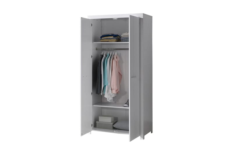 Garderob Firros 2 Dörrar - Vit - Garderober & garderobssystem - Barngarderob - Garderobsskåp