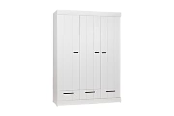 Garderob Floella 140 cm 3 Dörrar 3 Lådor - Vit Tall - Förvaring - Garderober & garderobssystem