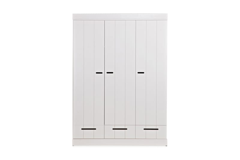 Garderob Floella 140 cm 3 Dörrar 3 Lådor - Vit Tall - Förvaring - Garderober & garderobssystem