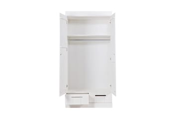 Garderob Floella 195 cm 2 Dörrar 2 Lådor - Vit Tall - Förvaring - Garderober & garderobssystem