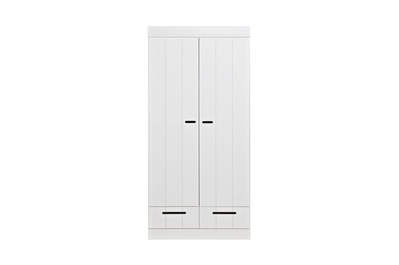 Garderob Floella 195 cm 2 Dörrar 2 Lådor - Vit Tall - Förvaring - Garderober & garderobssystem