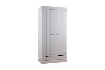 Garderob Floella 94 cm 2 Dörrar 2 Lådor - Grå Tall - Förvaring - Garderober & garderobssystem