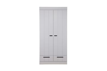 Garderob Floella 94 cm 2 Dörrar 2 Lådor - Grå Tall - Förvaring - Garderober & garderobssystem