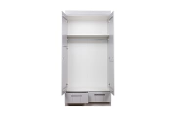 Garderob Floella 94 cm 2 Dörrar 2 Lådor - Grå Tall - Förvaring - Garderober & garderobssystem