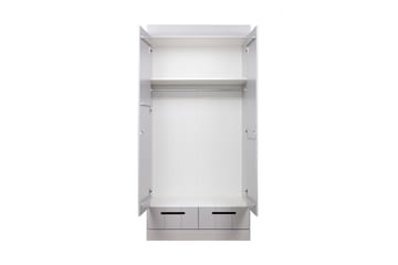 Garderob Floella 94 cm 2 Dörrar 2 Lådor - Grå Tall - Förvaring - Garderober & garderobssystem