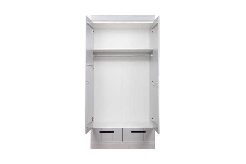 Garderob Floella 94 cm 2 Dörrar 2 Lådor - Grå Tall - Förvaring - Garderober & garderobssystem