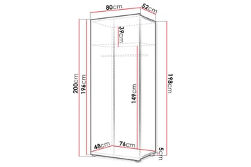 Garderob Frick 80 cm - Svart - Förvaring - Garderober & garderobssystem