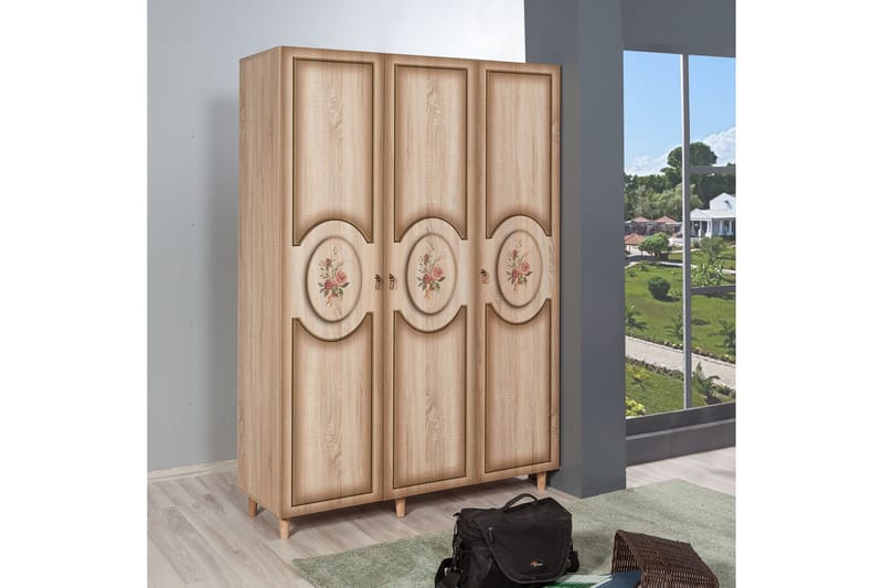 Garderob Gillberga 135 cm - Brun/Ek - Förvaring - Garderober & garderobssystem