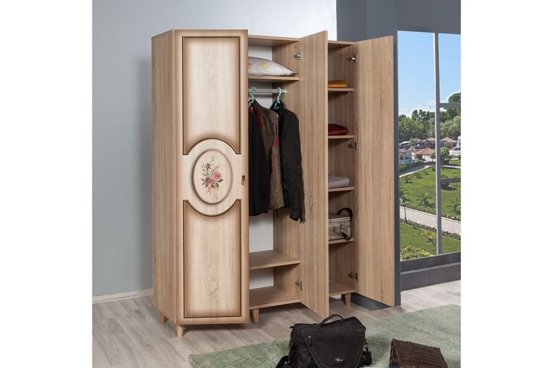 Garderob Gillberga 135 cm - Brun/Ek - Förvaring - Garderober & garderobssystem