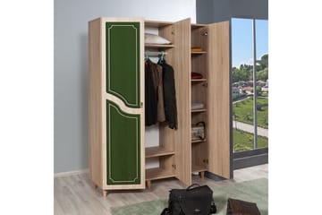 Garderob Gillberga 135 cm - Brun/Grön - Förvaring - Garderober & garderobssystem