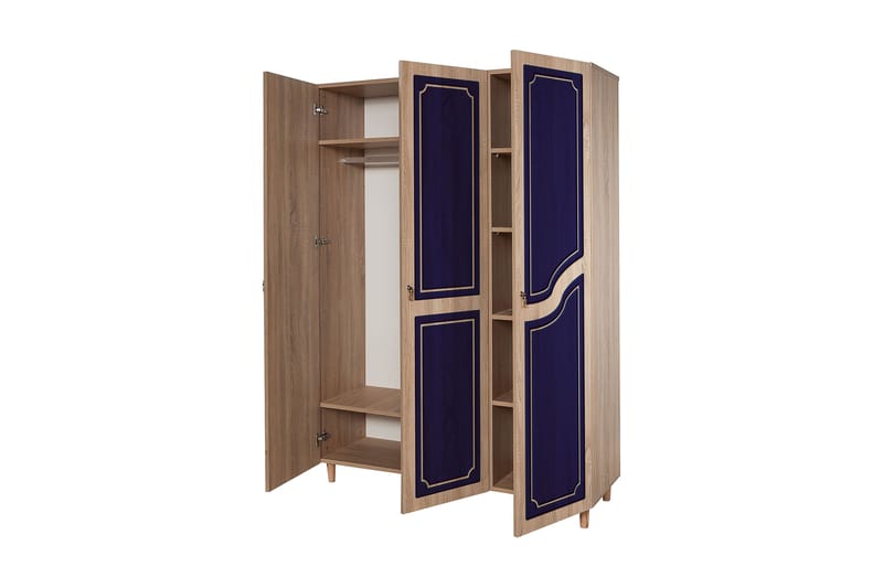 Garderob Gillberga 135 cm - Brun/Lila - Förvaring - Garderober & garderobssystem