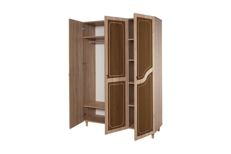 Garderob Gillberga 135 cm - Brun/Orange - Förvaring - Garderober & garderobssystem