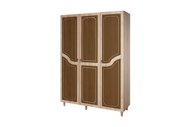 Garderob Gillberga 135 cm - Brun/Orange - Förvaring - Garderober & garderobssystem