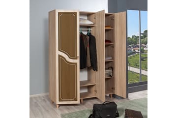 Garderob Gillberga 135 cm - Brun/Orange - Förvaring - Garderober & garderobssystem