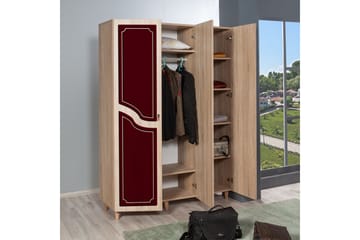 Garderob Gillberga 135 cm - Brun/Röd - Förvaring - Garderober & garderobssystem