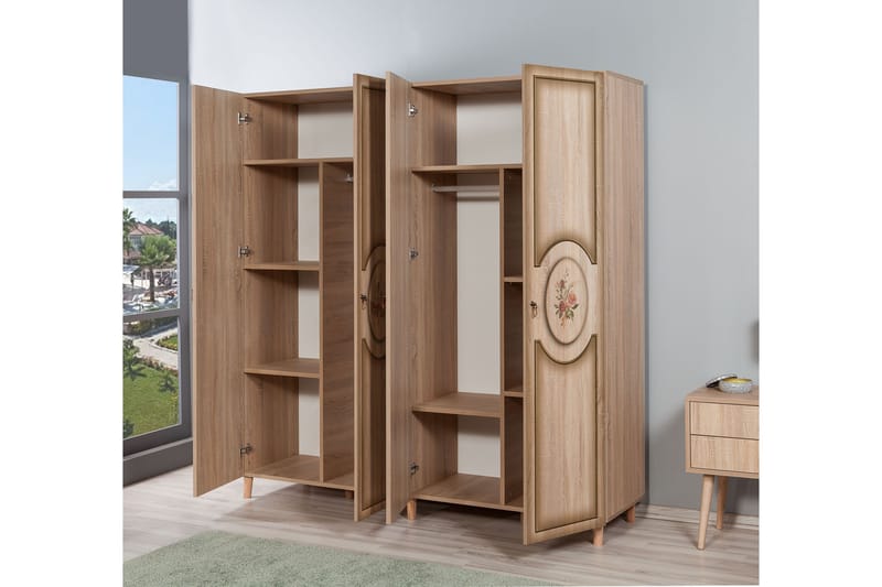 Garderob Gillberga 180 cm - Brun - Förvaring - Garderober & garderobssystem
