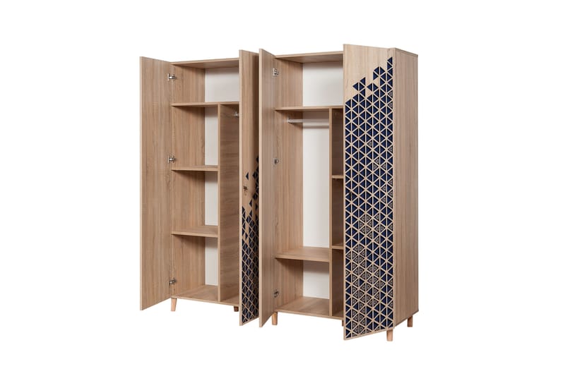 Garderob Gillberga 180 cm - Brun/Lila - Förvaring - Garderober & garderobssystem
