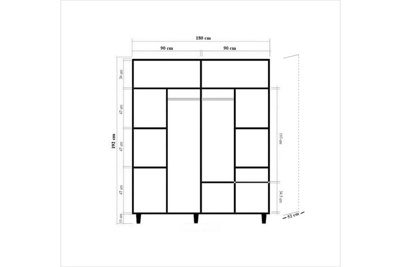 Garderob Gillberga 180 cm - Brun/Lila - Garderober & garderobssystem - Garderobsskåp