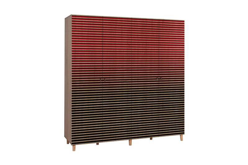 Garderob Gillberga 180 cm - Brun/Röd - Förvaring - Garderober & garderobssystem