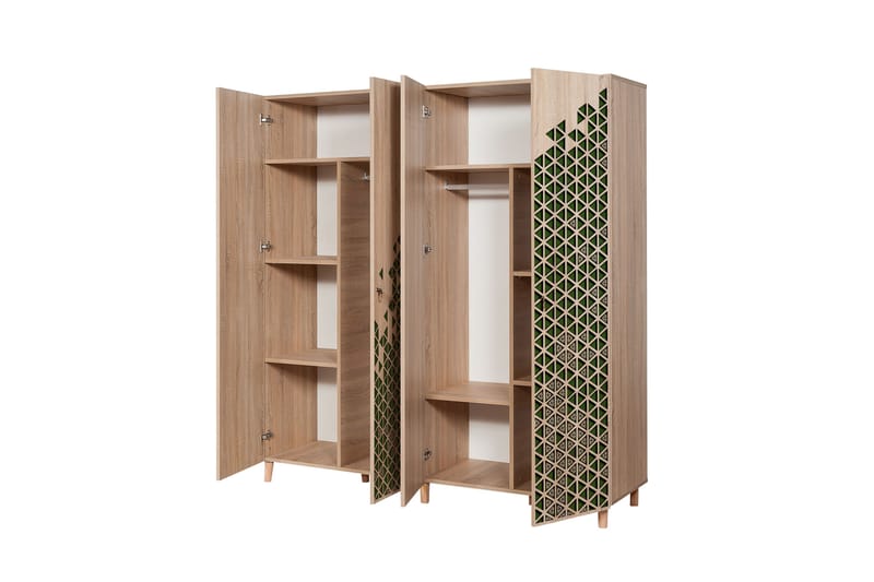 Garderob Gillberga 180 cm - Brun/Svart/Ek - Förvaring - Garderober & garderobssystem