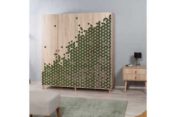Garderob Gillberga 180 cm - Brun/Svart/Ek - Förvaring - Garderober & garderobssystem