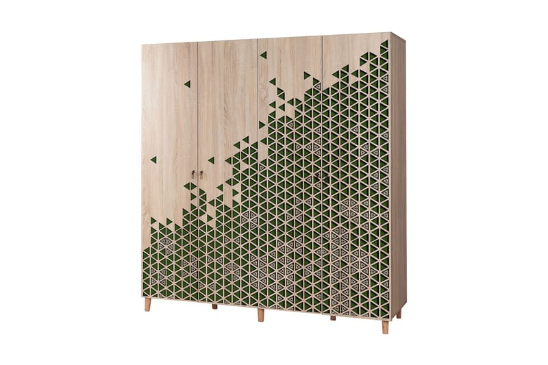 Garderob Gillberga 180 cm - Brun/Svart/Ek - Förvaring - Garderober & garderobssystem